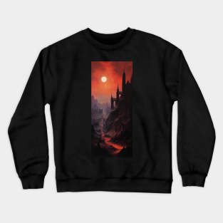 red moon in haunted village Crewneck Sweatshirt